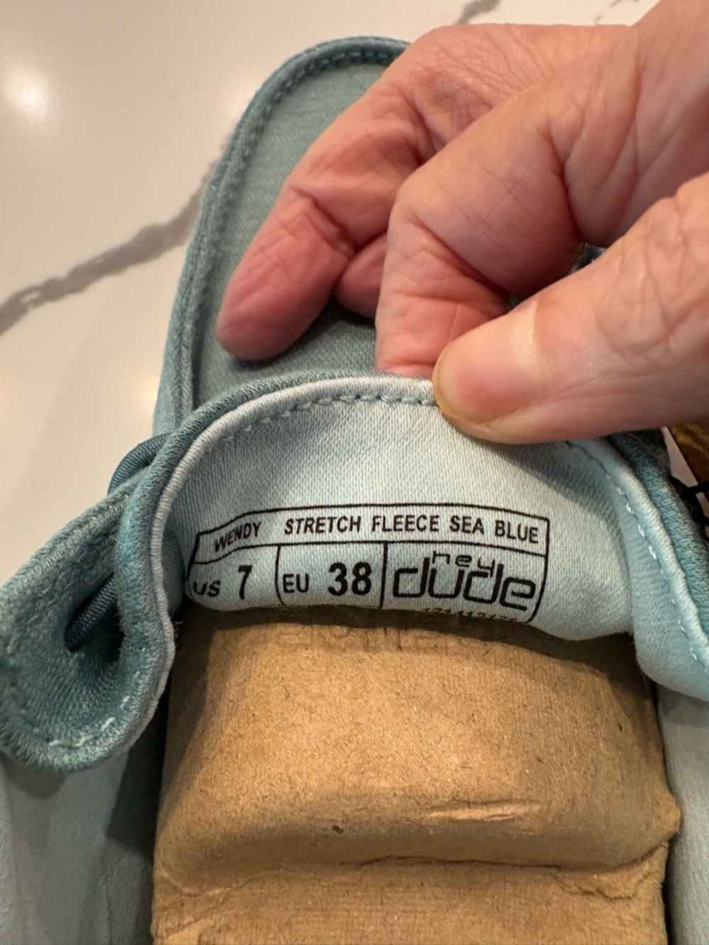 NWOB Hey Dudes Wendy Stretch Fleece Sea Blue, 7 - Picture 2 of 10